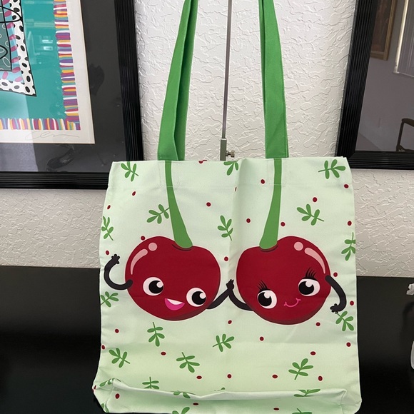 CHERRY PATTERNED BEACH or SHOPPING BAG - Picture 3 of 5